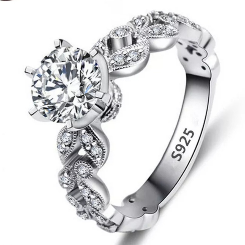 Sterling Silver 1.5 Ct CZ Round Prong Vintage Style